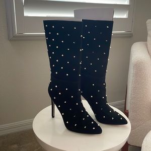 Black Sam Edelman Suede Studded Boots size 7.5
